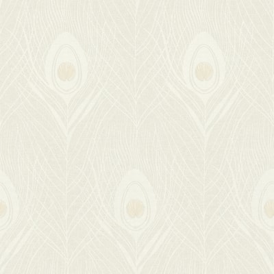 Galerie Wallcoverings Absolutely Chic Peacock Feather Motif Vinyl on Non-woven Wallpaper Roll