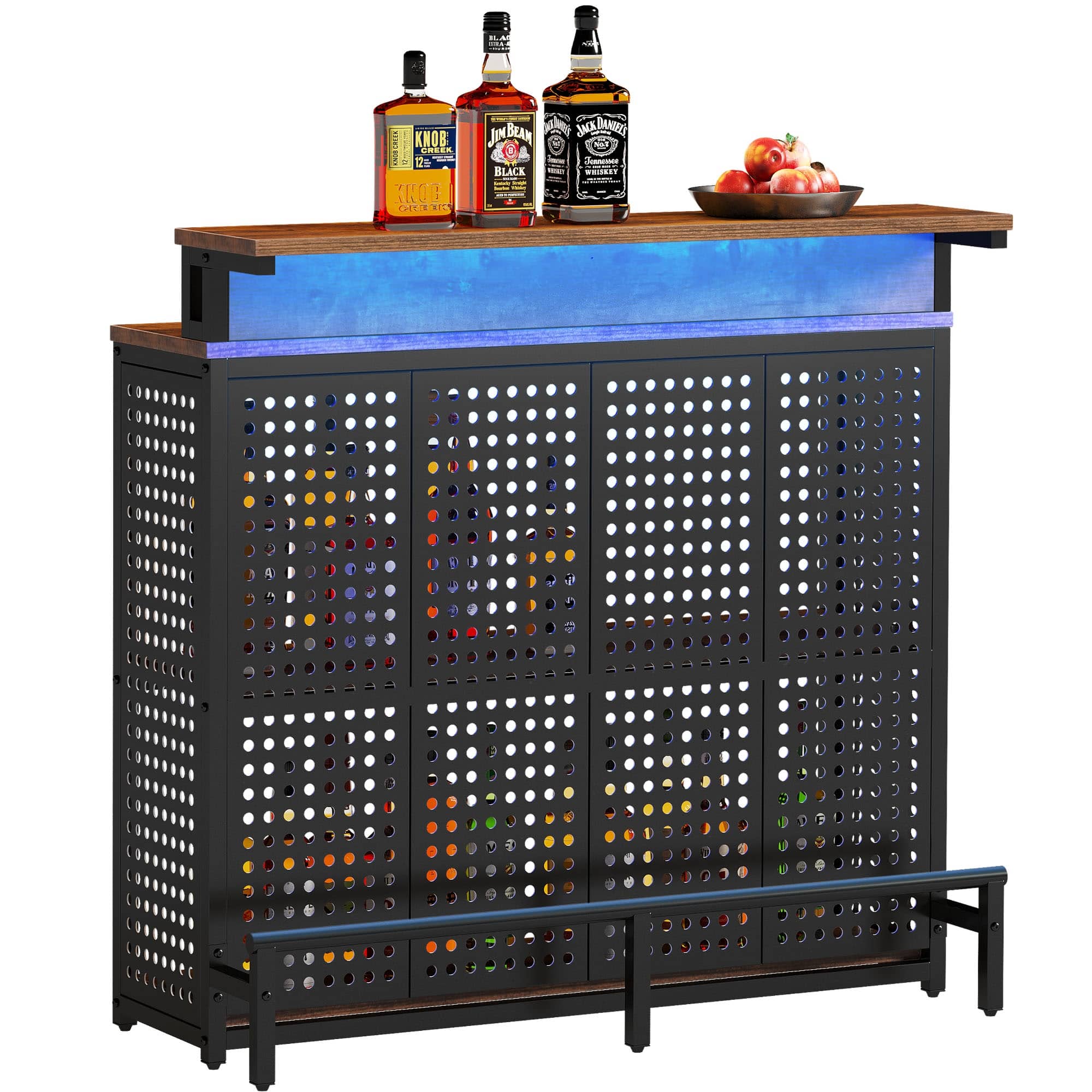 YITAHOME Mini Home Bar Unit With Music Sensing LED Light, Liquor Wine