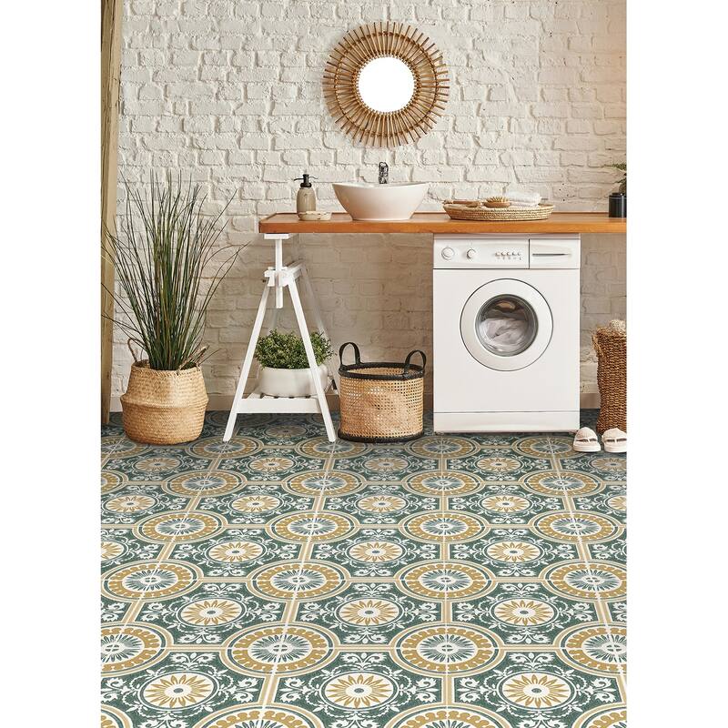 FloorPops Ezra Yellow Peel & Stick Floor Tiles