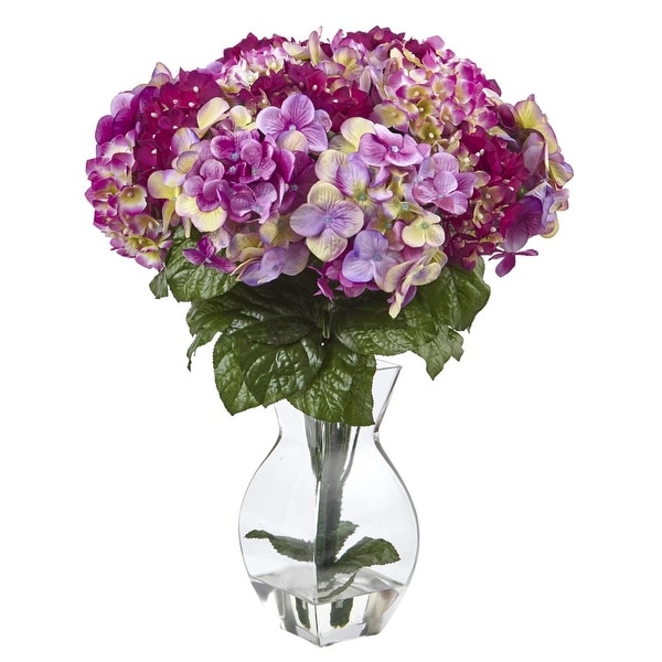 Nearly Natural Hydrangea With Vase