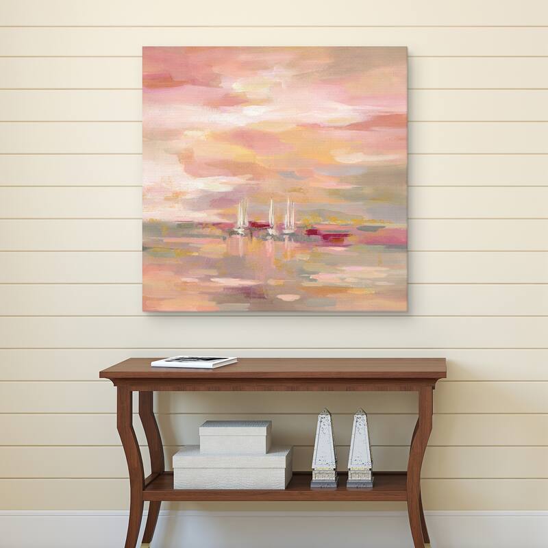 Crimson Waves by Silvia Vassileva Canvas Art Print