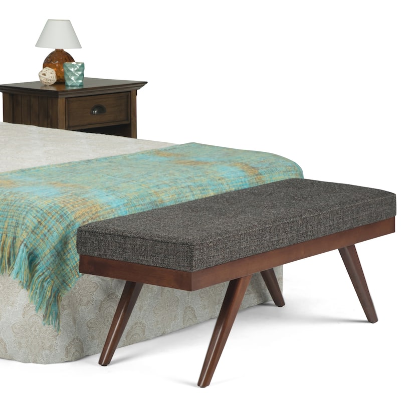 WYNDENHALL Keenan 48 inch Wide Mid Century Modern Rectangle Ottoman Bench