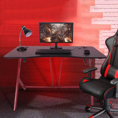 PC Workstation Table Gaming Computer Desk Coder Programmer Triangle Sturdy Structure Gamer Streamer Blogger Black