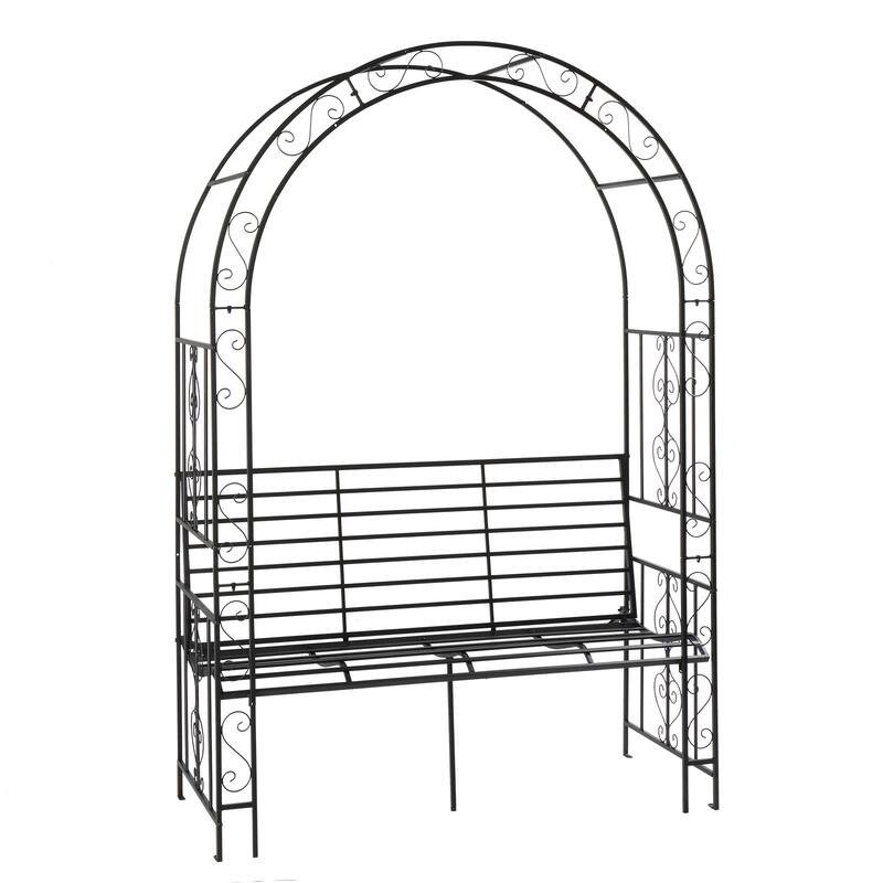 79.5” High Black Metal Garden Trellis for Roses Climbing Flowers Vines and Outdoor Gardens - 53.4” x 23” x 79.5”