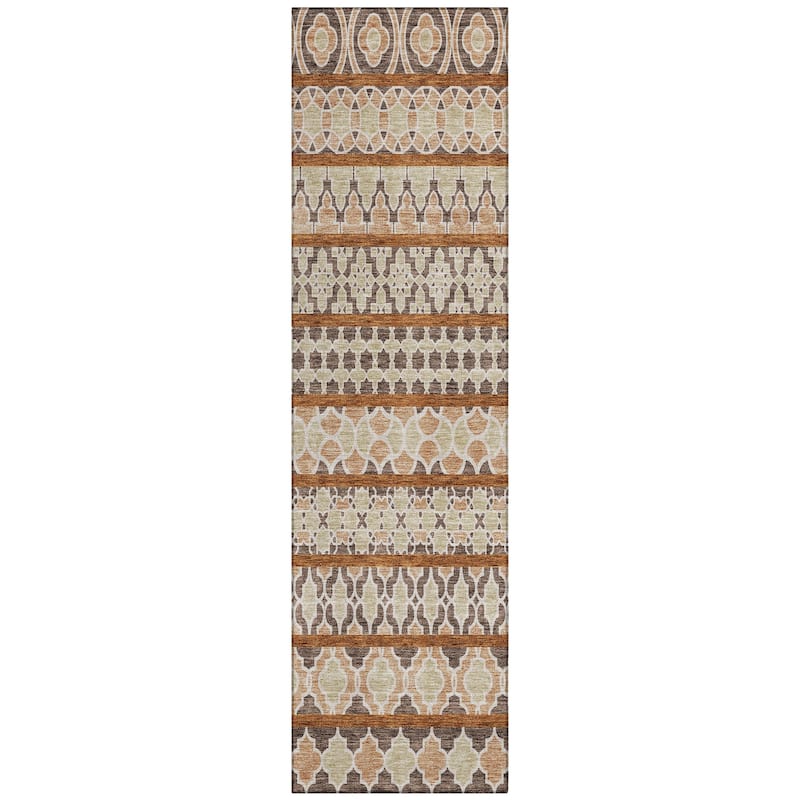 Machine Washable Indoor/ Outdoor Chantille Boho Stripe Rug