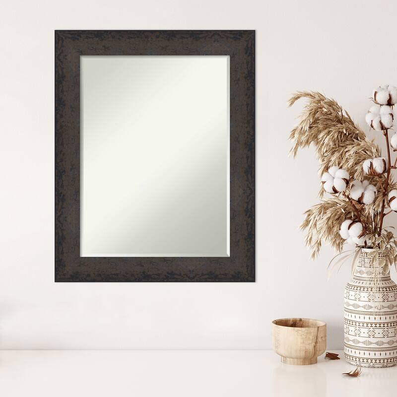 Dappled Half-Inch-Bevel Wood Framed Wall Mirror - Glass Size 18x24
