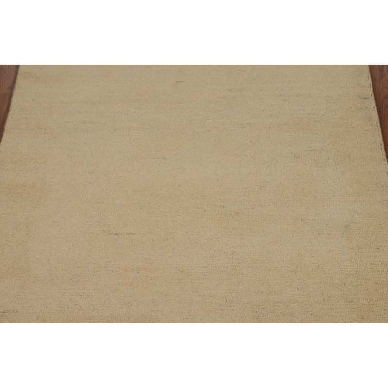 Solid Modern Gabbeh Oriental Foyer Rug Handmade Wool Carpet - 3'5"x 6'5"