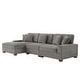 preview thumbnail 34 of 132, 118" W Corduroy L-shape Modular Sectional Sofa with Pillows