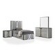 preview thumbnail 8 of 26, Furniture of America Sherri Modern 4-Piece Light Grey Solid Wood Kids Platform Bedroom Set with LED