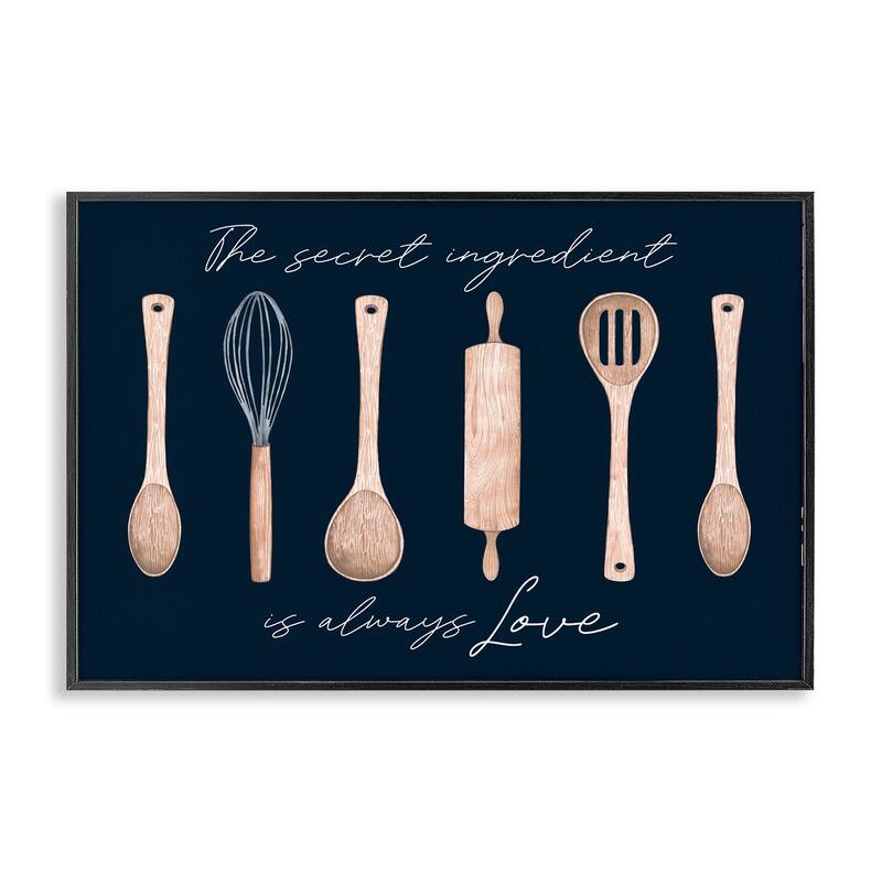 Stupell Secret Ingredient Always Love Framed Giclee Art Design By Lux + Me Designs - 30 x 20 - Black