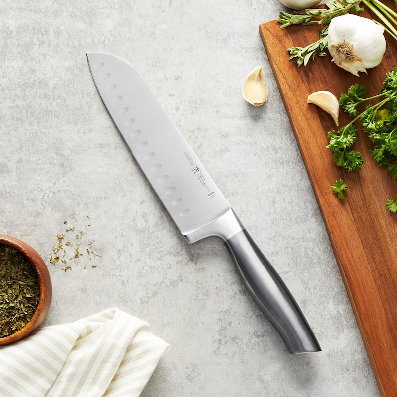 HENCKELS Graphite Hollow Edge Santoku Knife