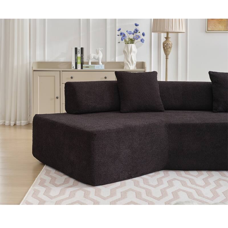 Modern Minimalist 140" L-Shape Couch,Modular Sofa,Couch with Chaise