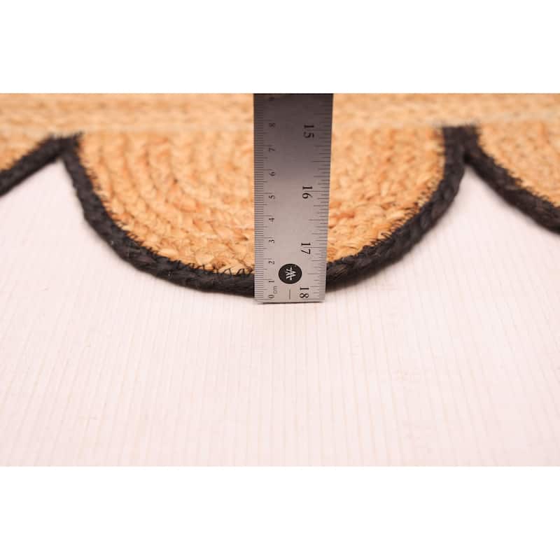 ECARPETGALLERY Braided Weave Palas Denizli Tan Jute Rug - 4'7 x 6'5