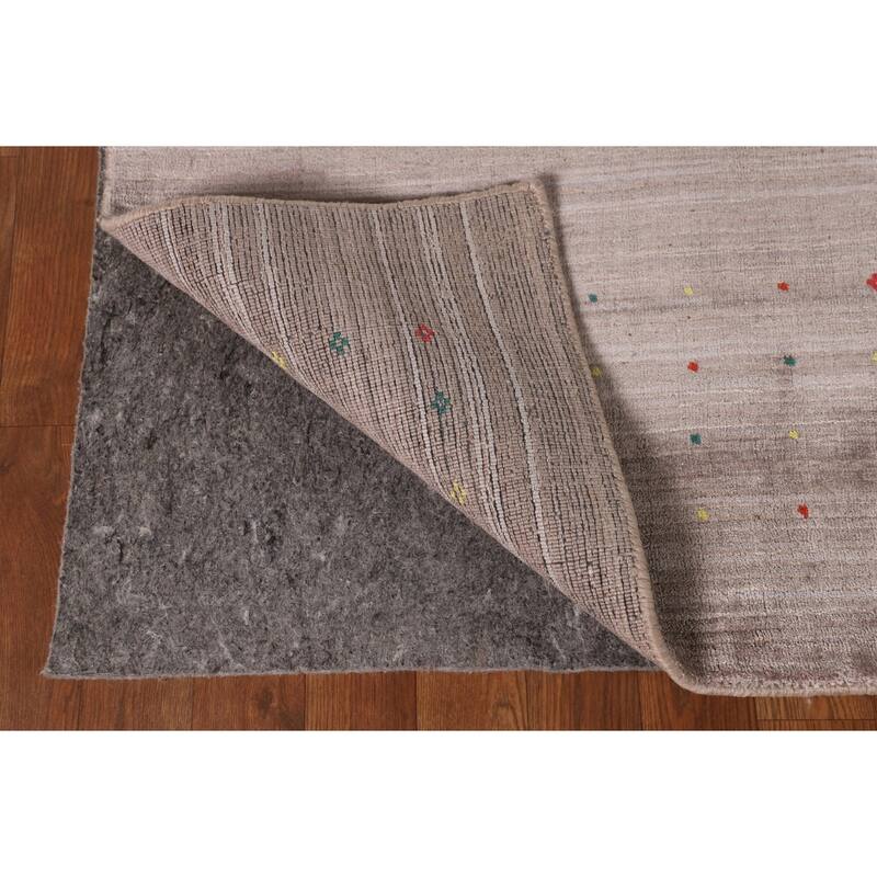 Striped Gabbeh Oriental Area Rug Handmade Wool Carpet - 7'10" x 9'8"