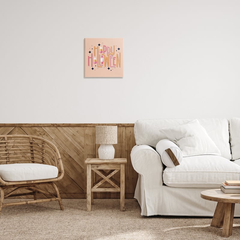 Stupell Happy Halloween with Candy Canvas Wall Art Design By Sarah Hickman