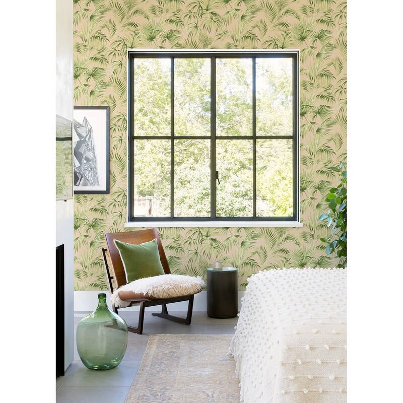 Chesapeake Manaus Peach Palm Frond Wallpaper