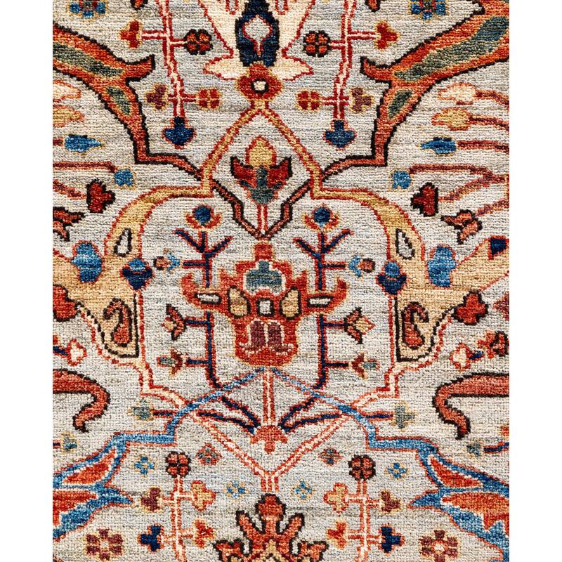Serapi One-of-a-Kind Hand-Knotted Area Rug - Gray - 9' 0" x 11' 10"
