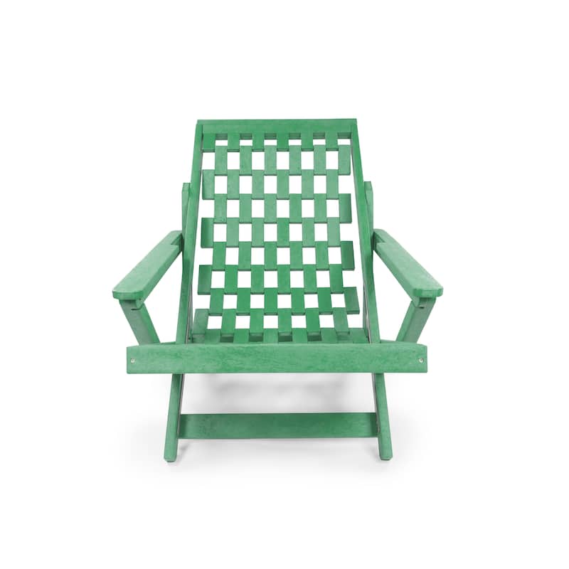 Aspen Fully Assembled All-Weather HDPE Outdoor Folding Lounge Chair with Removable Cushion