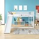 preview thumbnail 3 of 18, Full over Full Bunk Bed with Slide and Ladder For Home