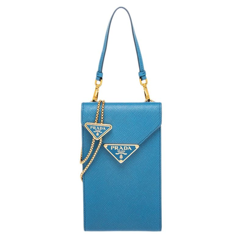 Prada Saffiano Leather Mini Bag - Blue