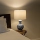 preview thumbnail 9 of 18, Gemma 25.25" Ceramic/Metal LED Table Lamp, Blue/White (Set of 2) by JONATHAN Y