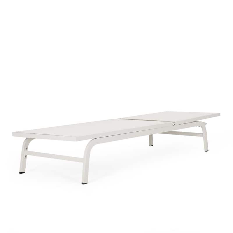 Outdoor aluminum frame mesh chaise lounge chair Set of 2