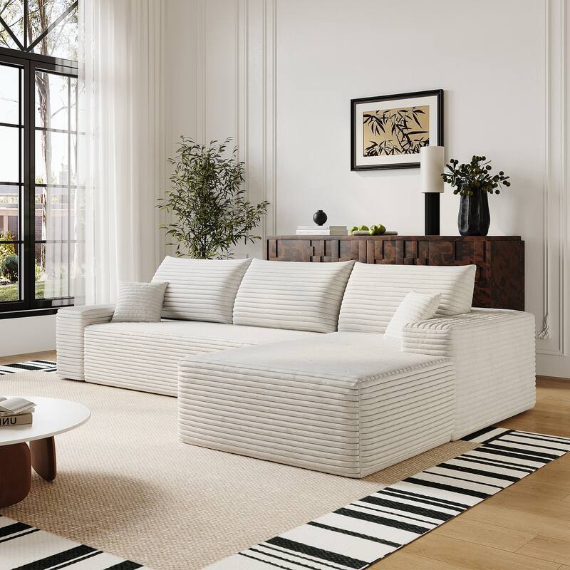 107" Cloud Sectional Couch with L-Shape Chaise,Modern Modular Sofa with Deep Seat, Upholstered Couches