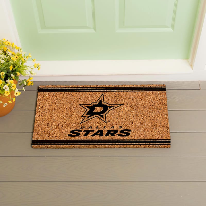 Dallas Stars Monochrome Indoor/Outdoor Coir Door Mat - 28" x 16"