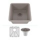 preview thumbnail 11 of 35, Lexicon Drop-In Quartz 16 Inch Single Bowl Kitchen Sink Kit