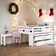 preview thumbnail 2 of 16, Modern Full Size Loft Bed with Retractable Writing Desk and 4 Drawers and Lateral Portable Desk and Shelves