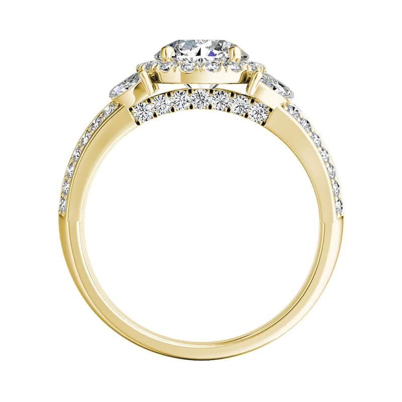 Auriya 14k Gold Floral Vintage 1 1/3ctw Round Halo Diamond Engagement Ring (G-H, VS1-VS2)