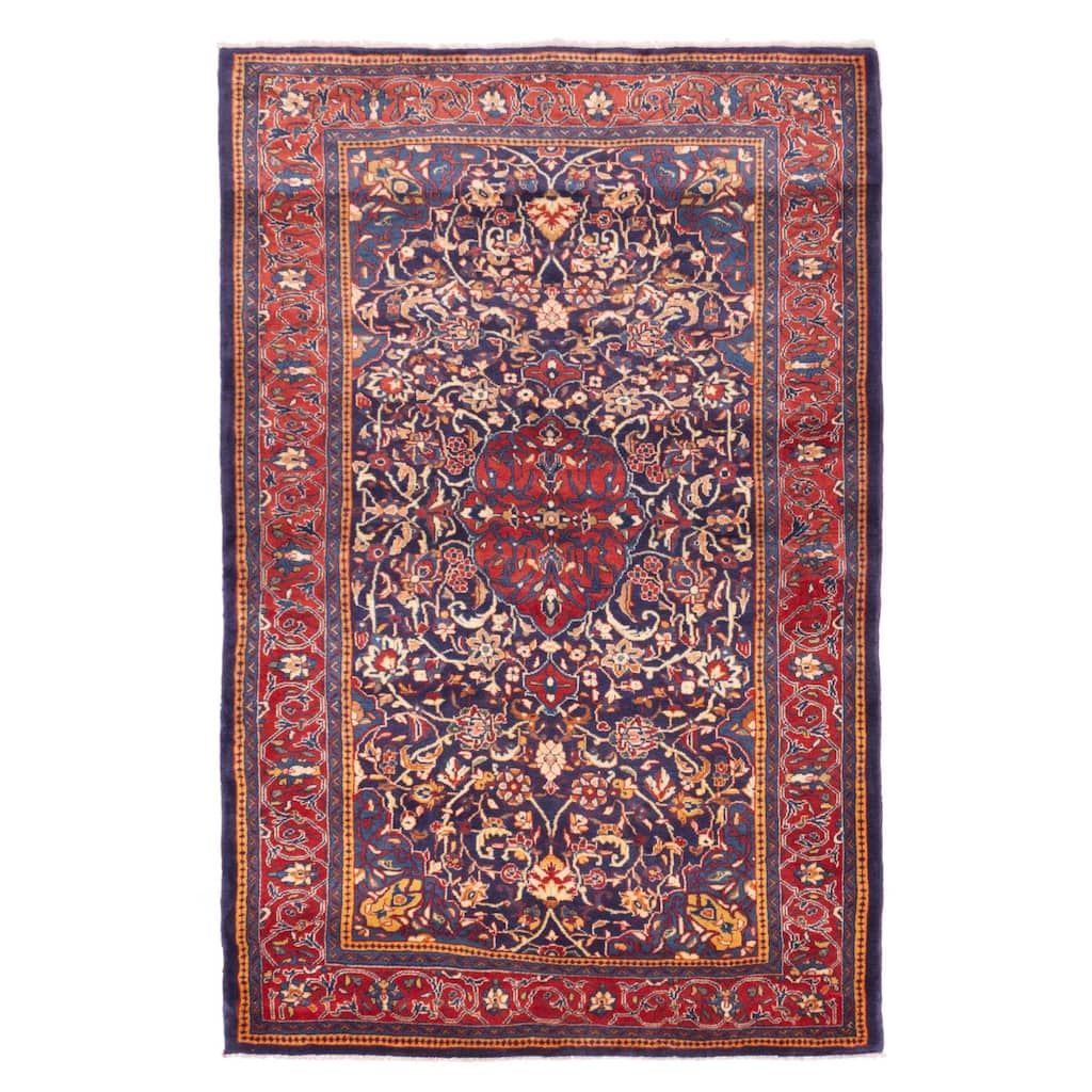 ECARPETGALLERY Hand-knotted Anadol Navy Wool Rug - 4'5 x 6'10