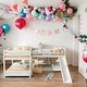 preview thumbnail 1 of 22, 4 Beds in 1 Full and Twin Size L-Shaped Bunk Bed with Slide and Short Ladder White