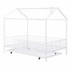 preview thumbnail 11 of 48, Metal House Bed with Fence, With Trundle