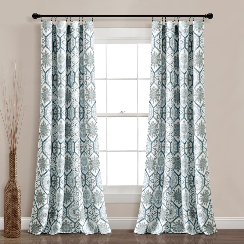 Lush Decor Marvel Room Darkening Window Curtain Panel Pair - 84" x 52" - Blue