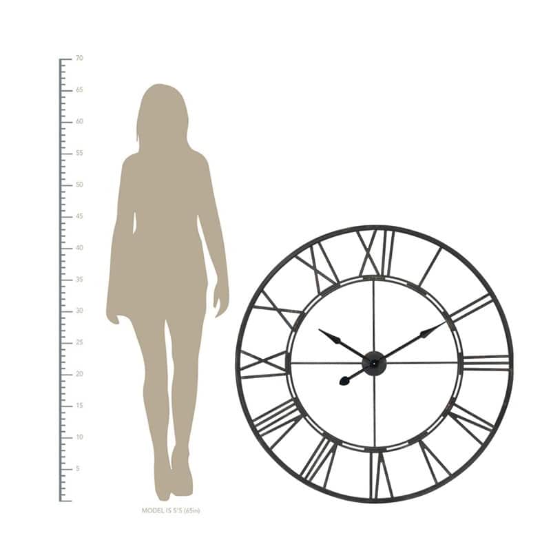 UTOPIA ALLEY Oversized Roman Round Wall Clock - Large Wall Clock, Roman Numeral Wall Clock, Decorative Wall Clock 43.5"D