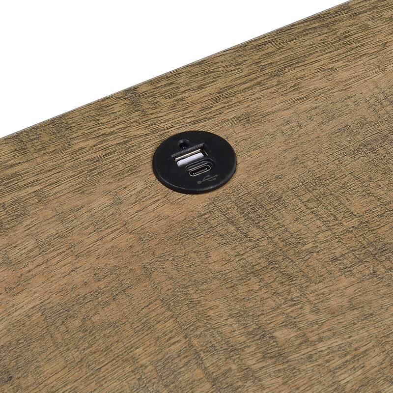 Geary 2-drawer Nightstand LED Lights and USB