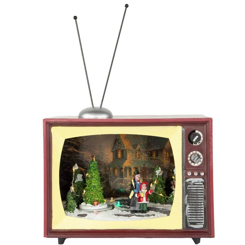 9.25" LED Lighted Animated and Musical TV Scene Christmas Display