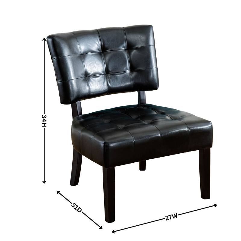 Faux Leather Tufted Accent Chair with Oversized Seating
