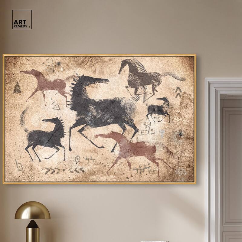 Cave Drawing Horses Canvas by Art Remedy