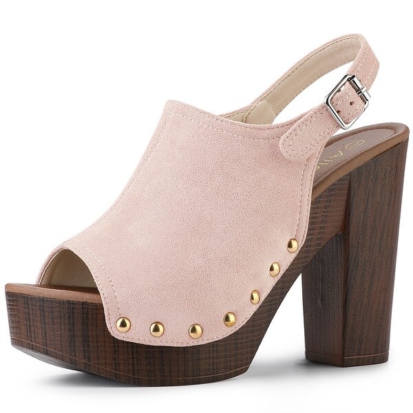 Allegra K Women's Open Toe Slingback Platform Chunky Heel Sandals. Opens flyout.