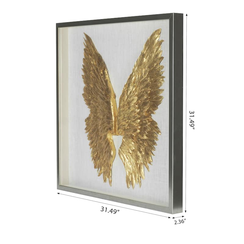 HUJI Gold Wings Shadow Box Wall Decor