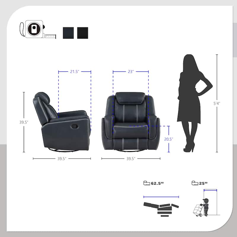 Manuel 3-Piece Manual Reclining Living Room Sofa Set