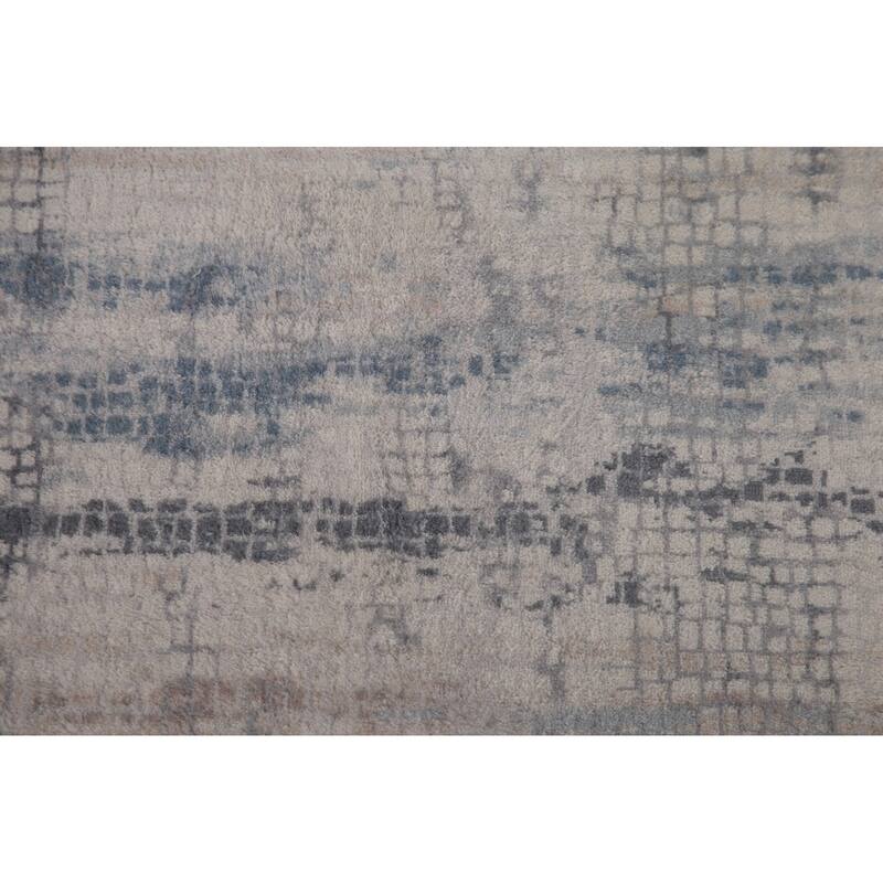 Beige Contemporary Abstract Rug Washable Machine-Made Oriental Printed Carpet
