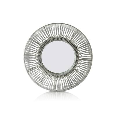 Mildura Round Silver Gray Interlaced Wall Mirror