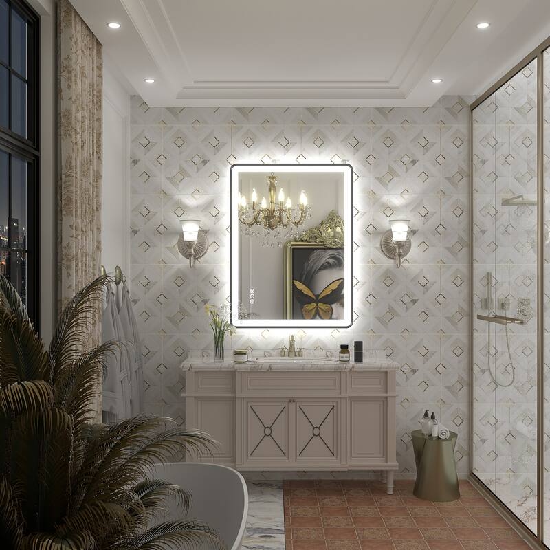 UL Certified Front & Back LED Anti-Fog Tempered Glass Framed Bathroom/Vanity Mirror 3-Year Warranty