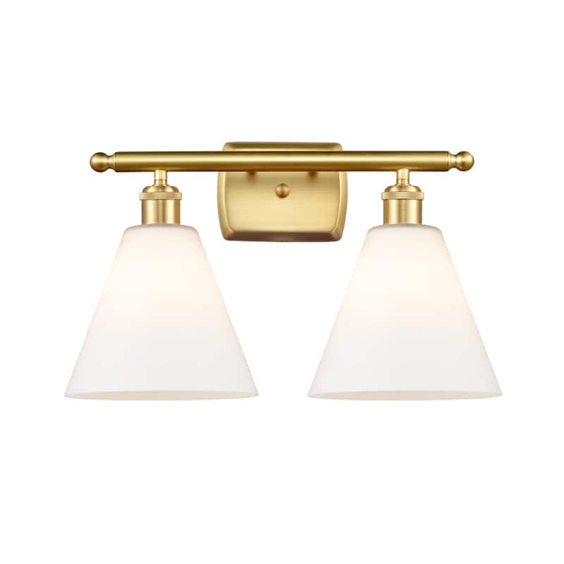 Innovations Lighting 516-2W-12-18 Berkshire Vanity Berkshire 2 Light - Satin Gold / Matte White