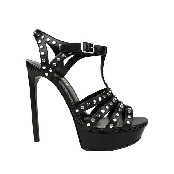 black studded platform sandals