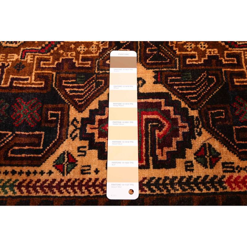 ECARPETGALLERY Hand-knotted Teimani Cream, Dark Navy Wool Rug - 3'10 x 6'2