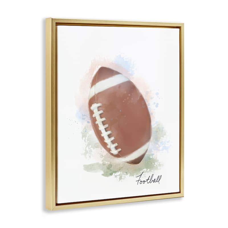 Stupell Soft Pastel Football Framed Floater Canvas Wall Art Design By Matthew Piotrowicz